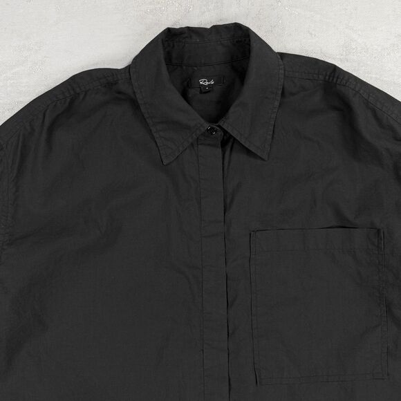Rails Joey Black Cotton Blend Poplin Oversized Button Up Shirt Women's Small - Picture 2 of 4